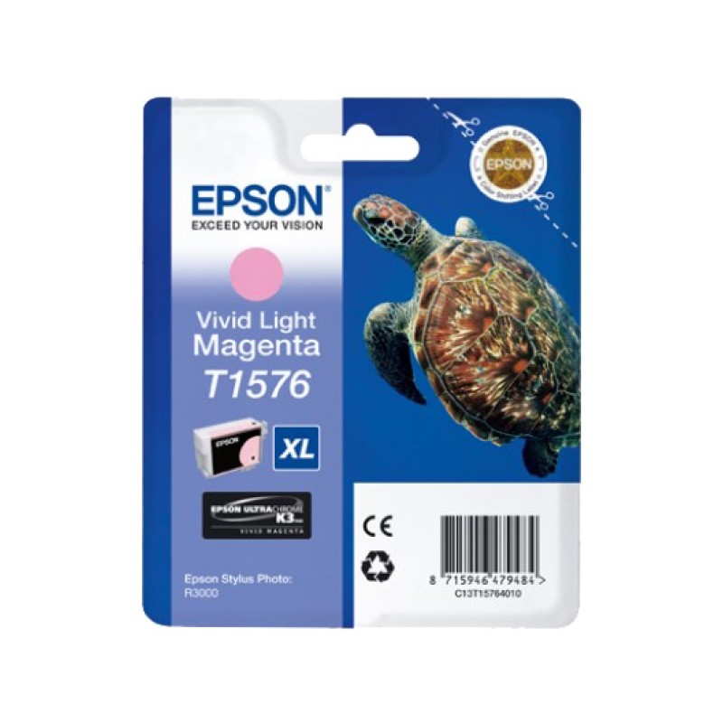 ORIGINAL Epson Cartuccia d'inchiostro magenta (chiaro) C13T15764010 T1576 XL ~2300 Seiten 25,9ml