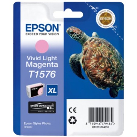 ORIGINAL Epson Cartuccia d'inchiostro magenta (chiaro) C13T15764010 T1576 XL ~2300 Seiten 25,9ml