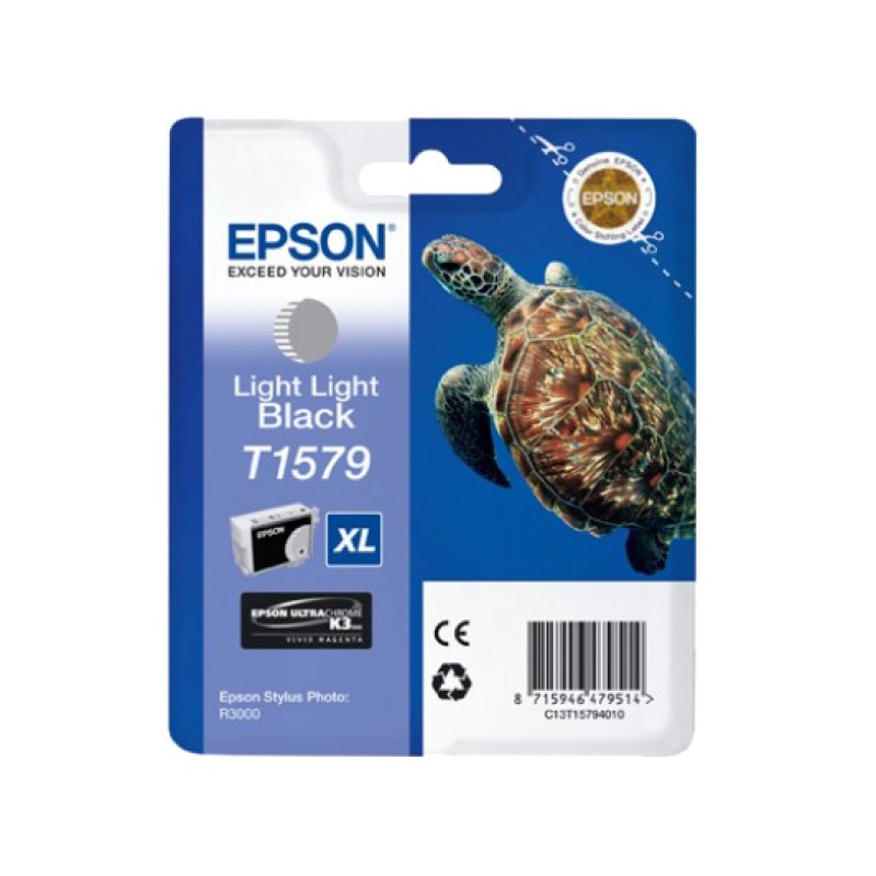 ORIGINAL Epson Cartuccia d'inchiostro lightlightblack C13T15794010 T1579 XL ~23000 Seiten 25,9ml