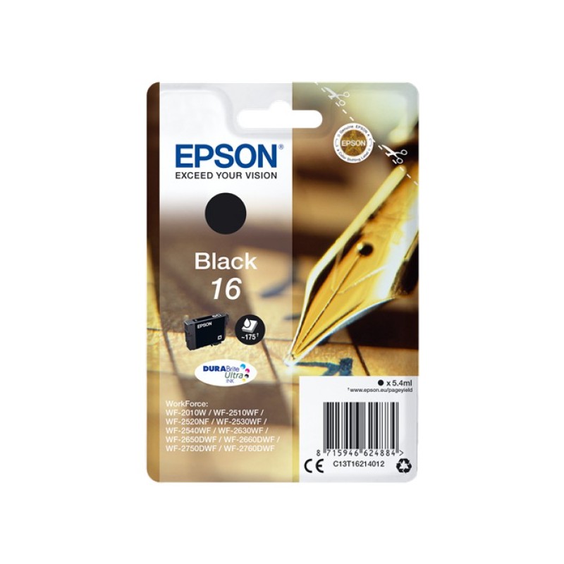 ORIGINAL Epson Cartuccia d'inchiostro nero C13T16214012 16 ~175 Seiten 5,4ml standard