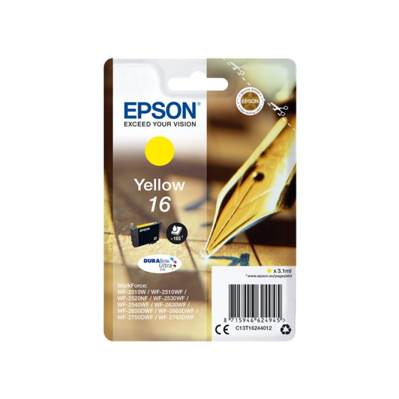 ORIGINAL Epson Cartuccia d'inchiostro giallo C13T16244012 16 ~165 Seiten 3,1ml standard