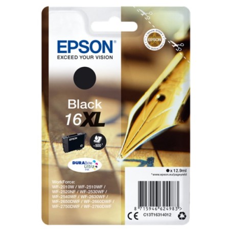 ORIGINAL Epson Cartuccia d'inchiostro nero C13T16314012 16 XL ~500 Seiten 12,9ml Cartuccie d´inchiostro XL