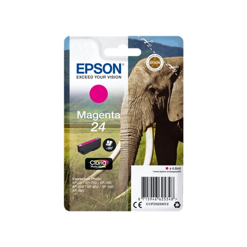 ORIGINAL Epson Cartuccia d'inchiostro magenta C13T24234012 24 ~360 Seiten 4,6ml
