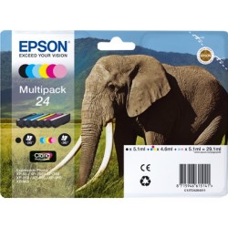 ORIGINAL Epson Multipack nero / ciano / magenta / giallo / ciano (chiaro) / magenta (chiaro) C13T24284011 24 6 cartucce d'inchio