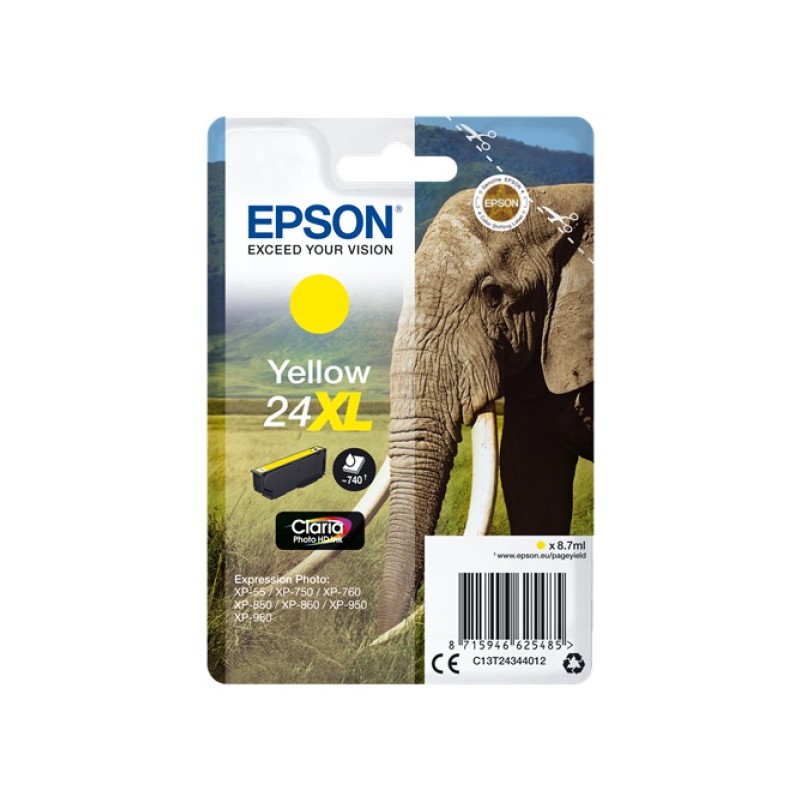 ORIGINAL Epson Cartuccia d'inchiostro giallo C13T24344012 24 XL ~740 Seiten 8,7ml XL