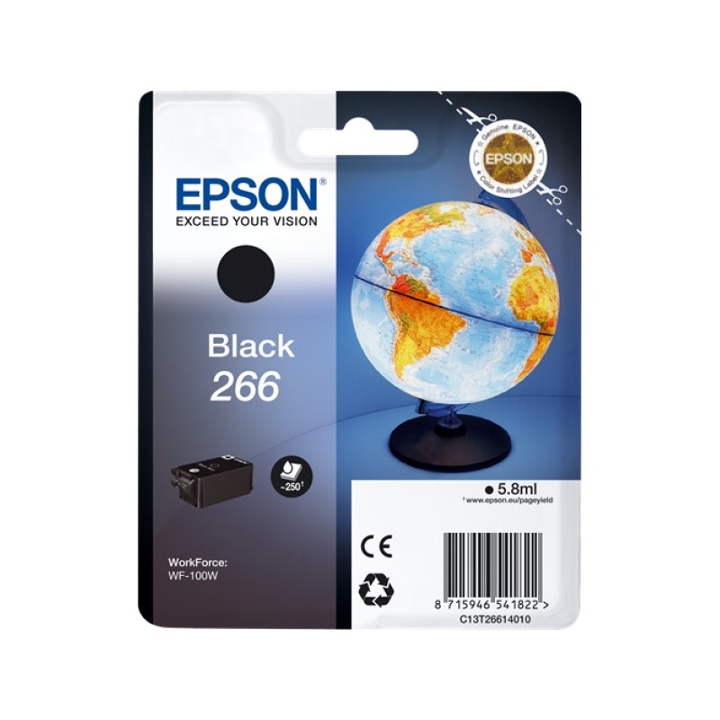 ORIGINAL Epson Cartuccia d'inchiostro nero C13T26614010 266 ~250 Seiten 5,8ml