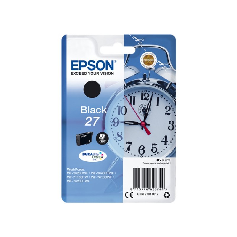ORIGINAL Epson Cartuccia d'inchiostro nero C13T27014012 27 ~350 Seiten 6,2ml