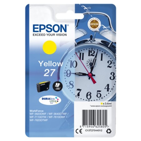 ORIGINAL Epson Cartuccia d'inchiostro giallo C13T27044012 27 ~300 Seiten 3,6ml