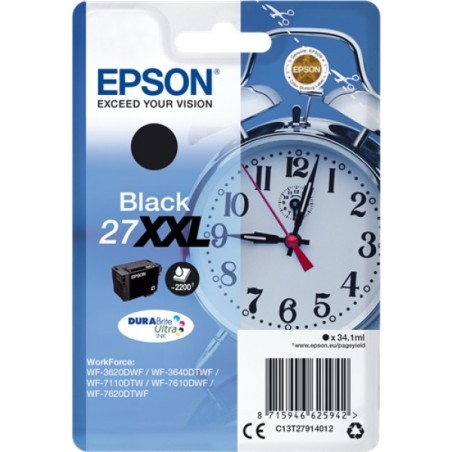 ORIGINAL Epson Cartuccia d'inchiostro nero C13T27914012 27 XXL ~2200 Seiten 34,1ml XXL