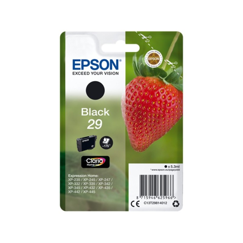 ORIGINAL Epson Cartuccia d'inchiostro nero C13T29814012 29 ~175 Seiten 5,3ml C13T29814010
