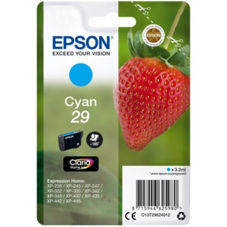 ORIGINAL Epson Cartuccia d'inchiostro ciano C13T29824012 29 ~180 Seiten 3,2ml C13T29824010