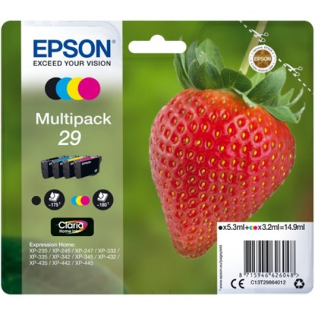 ORIGINAL Epson Multipack nero / ciano / magenta / giallo C13T29864012 29 4 cartucce: T2981 + T2982 + T2983 + T2984