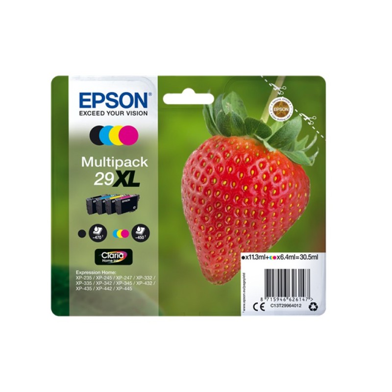 ORIGINAL Epson Multipack nero / ciano / magenta / giallo C13T29964012 29 XL 4 cartucce: T2991 + T2992 + T2993 + T2994