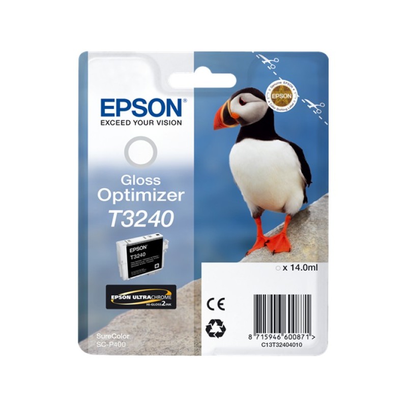 ORIGINAL Epson Cartuccia d'inchiostro Trasparente C13T32404010 T3240 ~3350 Seiten 14ml Gloss Optimizer