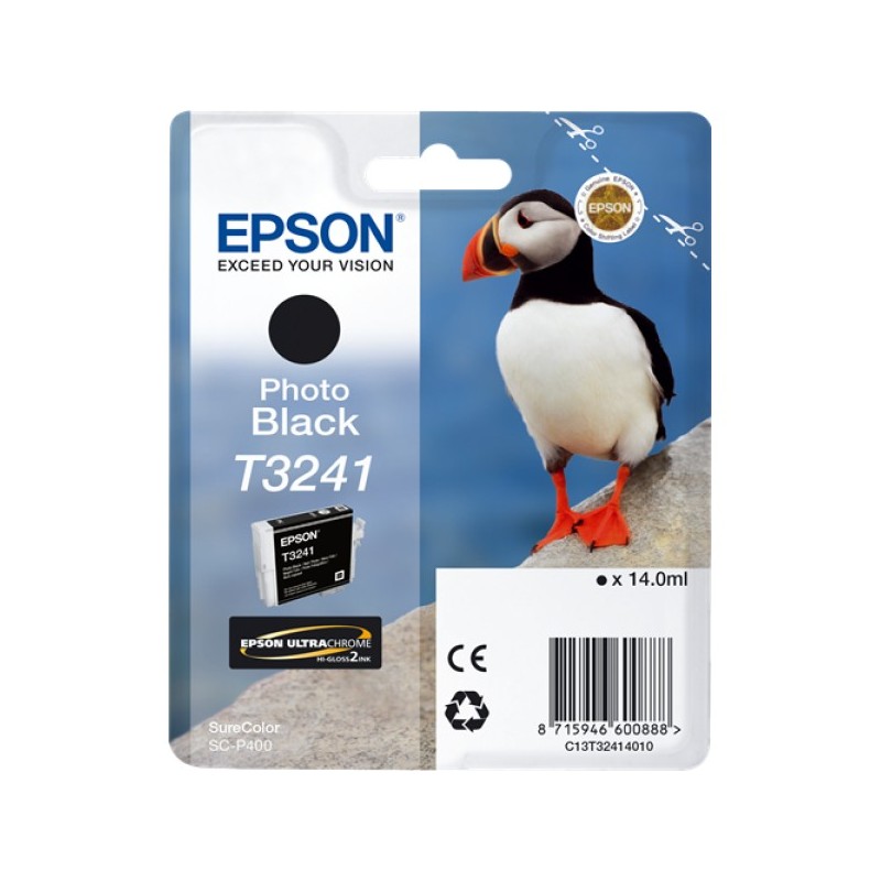 ORIGINAL Epson Cartuccia d'inchiostro nero C13T32414010 T3241 ~4200 Seiten 14ml