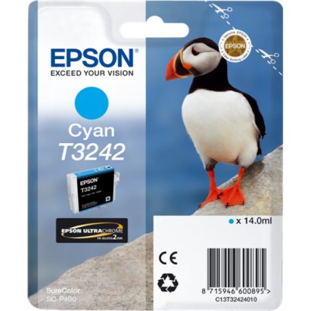 ORIGINAL Epson Cartuccia d'inchiostro ciano C13T32424010 T3242 ~980 Seiten 14ml