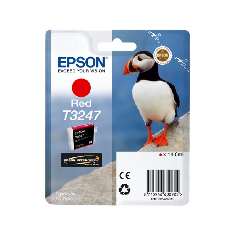 ORIGINAL Epson Cartuccia d'inchiostro Rosso C13T32474010 T3247 ~980 Seiten 14ml