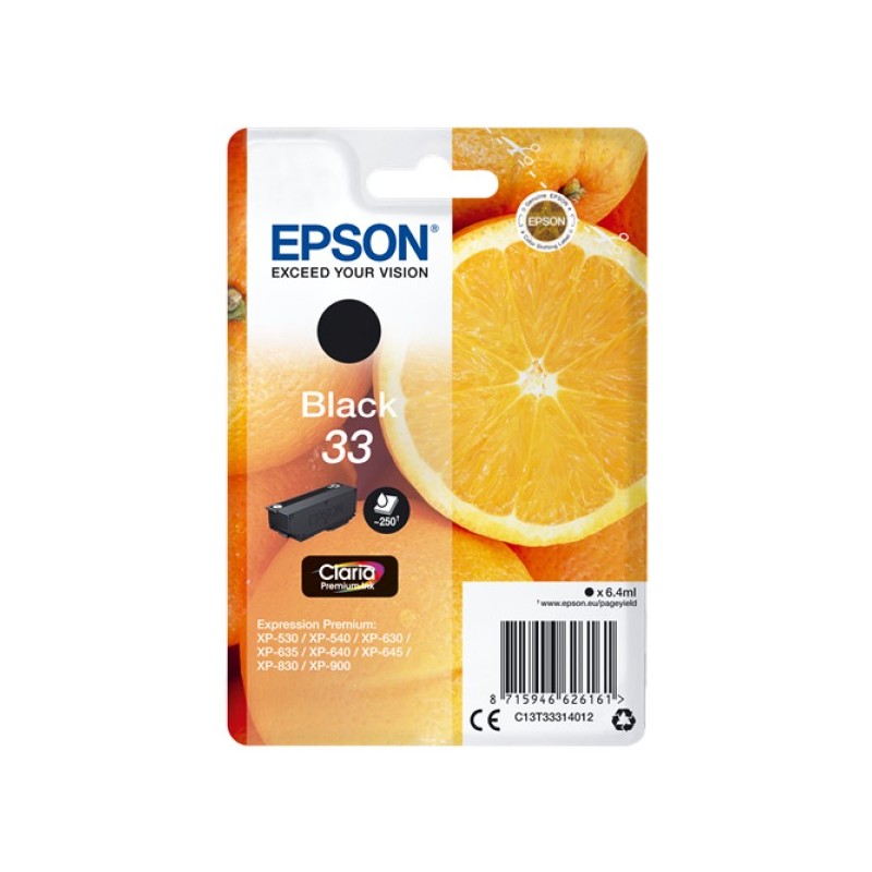 ORIGINAL Epson Cartuccia d'inchiostro nero C13T33314012 33 ~250 Seiten 6,4ml