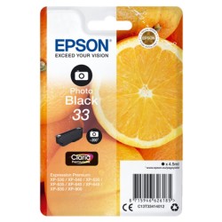 ORIGINAL Epson Cartuccia d'inchiostro Nero (Foto) C13T33414012 33 ~200 Seiten 4,5ml per circa 200 foto