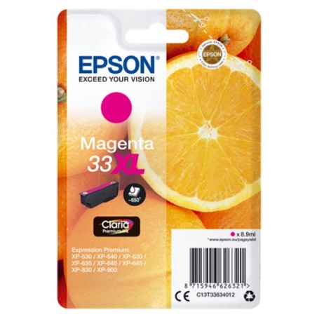 ORIGINAL Epson Cartuccia d'inchiostro magenta C13T33634012 33 XL ~650 Seiten XL
