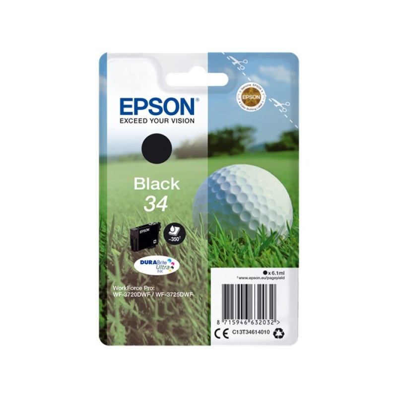 ORIGINAL Epson Cartuccia d'inchiostro nero C13T34614010 34 ~350 Seiten 6,1ml