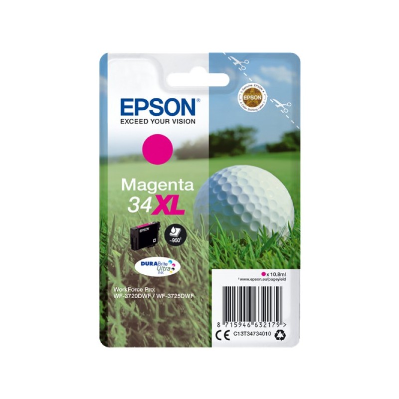 ORIGINAL Epson Cartuccia d'inchiostro magenta C13T34734010 34 XL ~950 Seiten 10,8ml