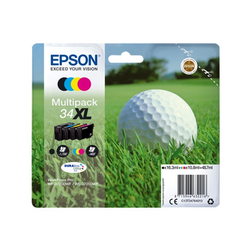 ORIGINAL Epson Multipack nero / ciano / magenta / giallo C13T34764010 34XL