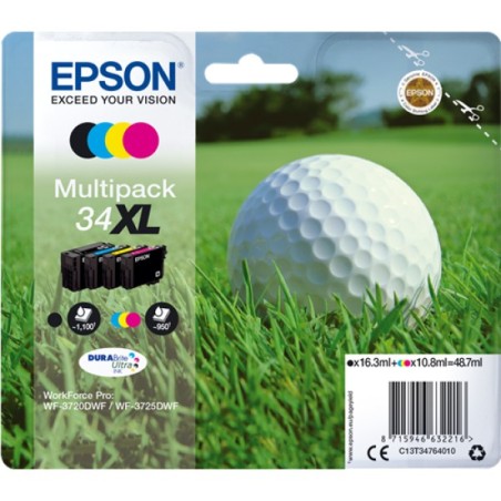 ORIGINAL Epson Multipack nero / ciano / magenta / giallo C13T34764010 34XL
