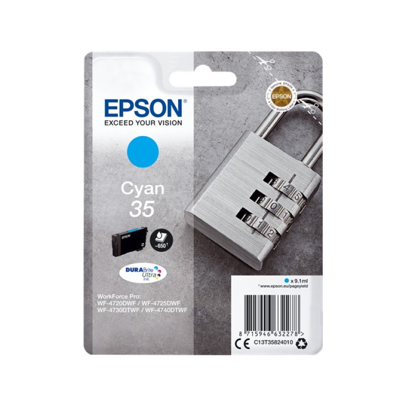 ORIGINAL Epson Cartuccia d'inchiostro ciano C13T35824010 35 ~650 Seiten 9,1ml
