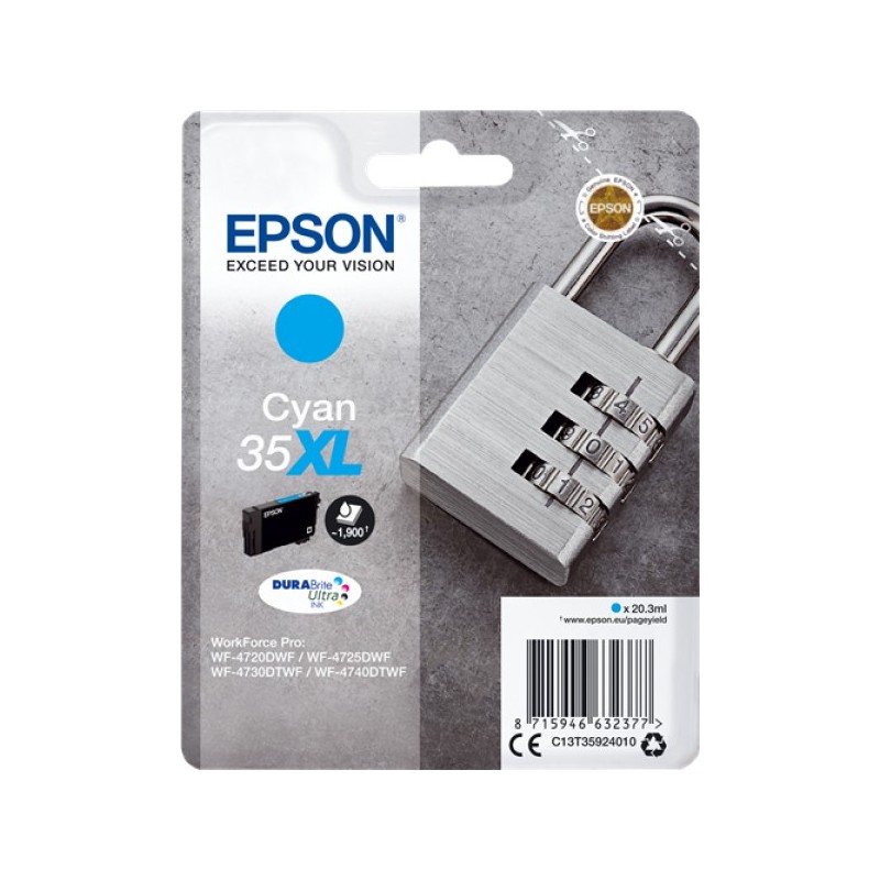 ORIGINAL Epson Cartuccia d'inchiostro ciano C13T35924010 35XL ~1900 Seiten 20,3ml