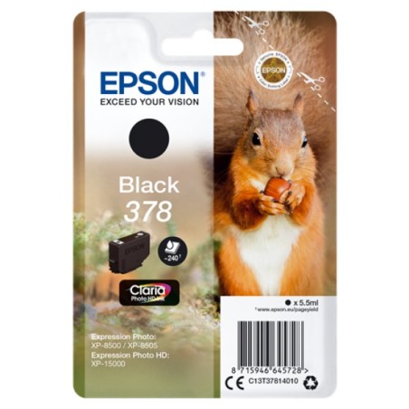 ORIGINAL Epson Cartuccia d'inchiostro nero C13T37814010 378 ~240 Seiten 5,5ml