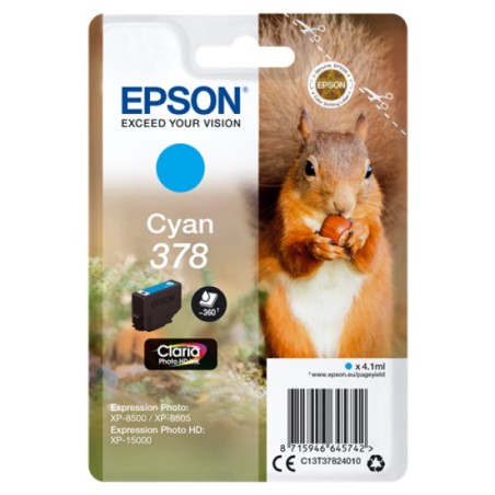 ORIGINAL Epson Cartuccia d'inchiostro ciano C13T37824010 378 ~360 Seiten 4,1ml
