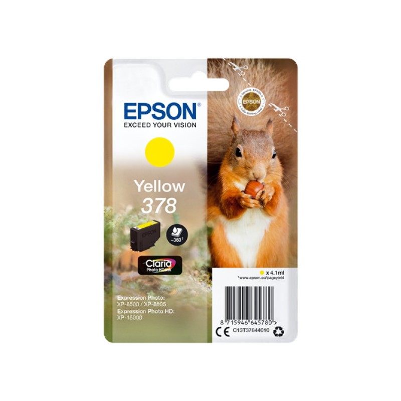 ORIGINAL Epson Cartuccia d'inchiostro giallo C13T37844010 378 ~360 Seiten 4,1ml