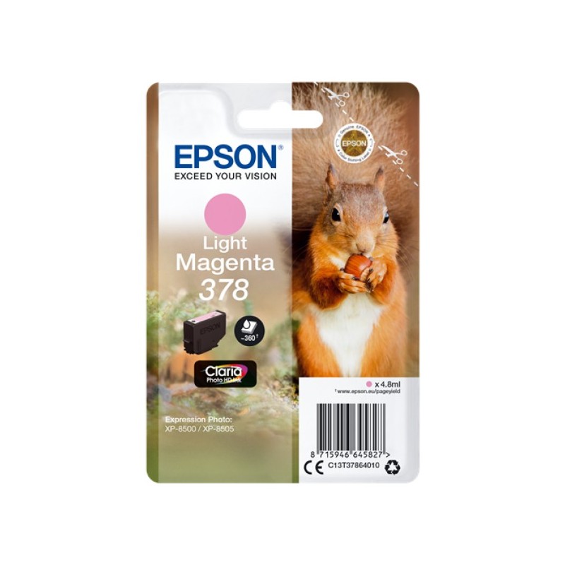 ORIGINAL Epson Cartuccia d'inchiostro magenta (chiaro) C13T37864010 378 ~360 Seiten 4,8ml