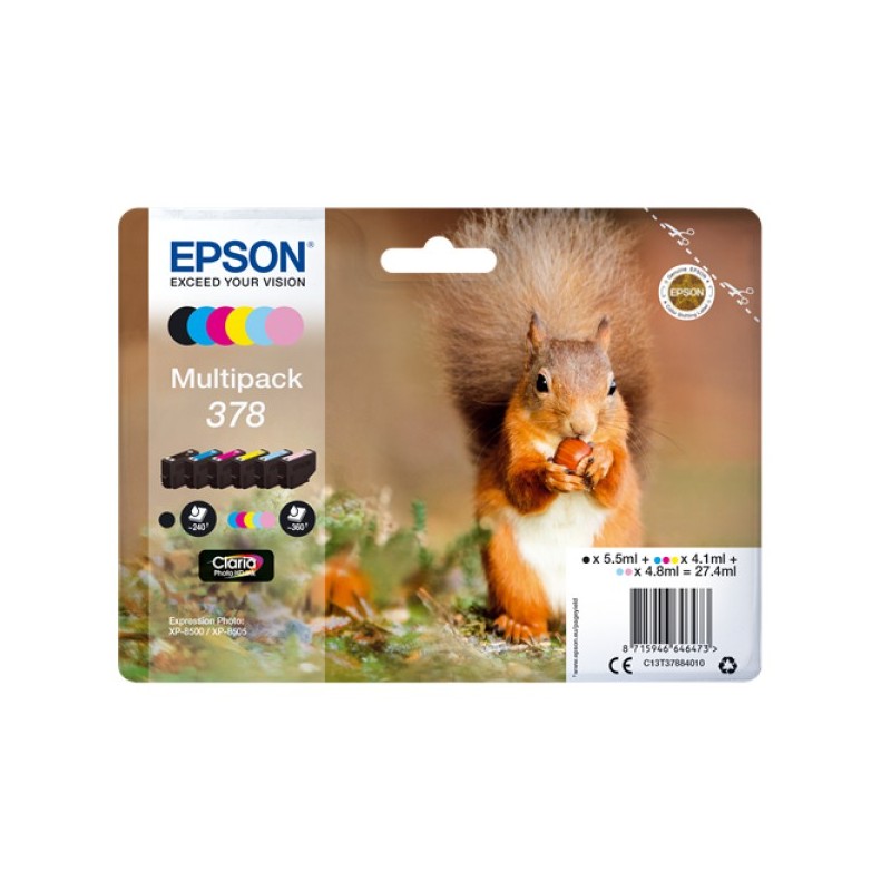 ORIGINAL Epson Multipack nero / ciano / magenta / giallo / ciano (chiaro) / magenta (chiaro) C13T37884010 378