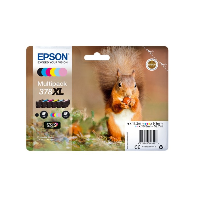 ORIGINAL Epson Multipack nero / ciano / magenta / giallo / ciano (chiaro) / magenta (chiaro) C13T37984010 378XL
