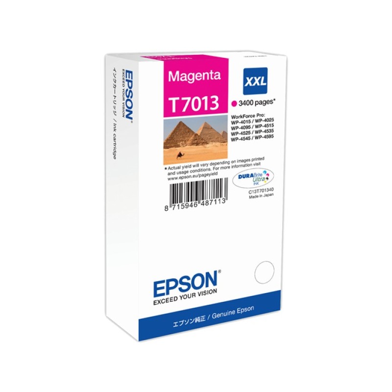 ORIGINAL Epson Cartuccia d'inchiostro magenta C13T70134010 T7013 XXL ~3400 Seiten XXL