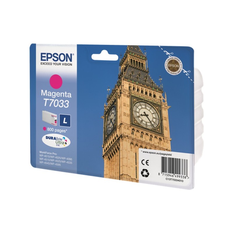 ORIGINAL Epson Cartuccia d'inchiostro magenta C13T70334010 T7033 ~800 Seiten