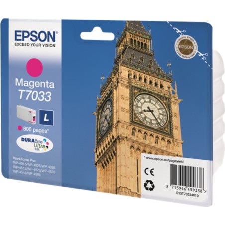 ORIGINAL Epson Cartuccia d'inchiostro magenta C13T70334010 T7033 ~800 Seiten