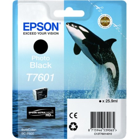 ORIGINAL Epson Cartuccia d'inchiostro Nero (Foto) C13T76014010 T7601 25,9ml UltraChrome HD