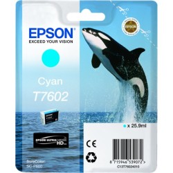 ORIGINAL Epson Cartuccia d'inchiostro ciano C13T76024010 T7602 25,9ml UltraChrome HD