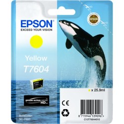 ORIGINAL Epson Cartuccia d'inchiostro giallo C13T76044010 T7604 25,9ml UltraChrome HD