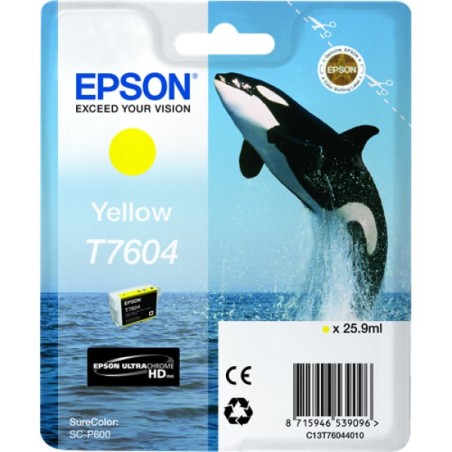 ORIGINAL Epson Cartuccia d'inchiostro giallo C13T76044010 T7604 25,9ml UltraChrome HD