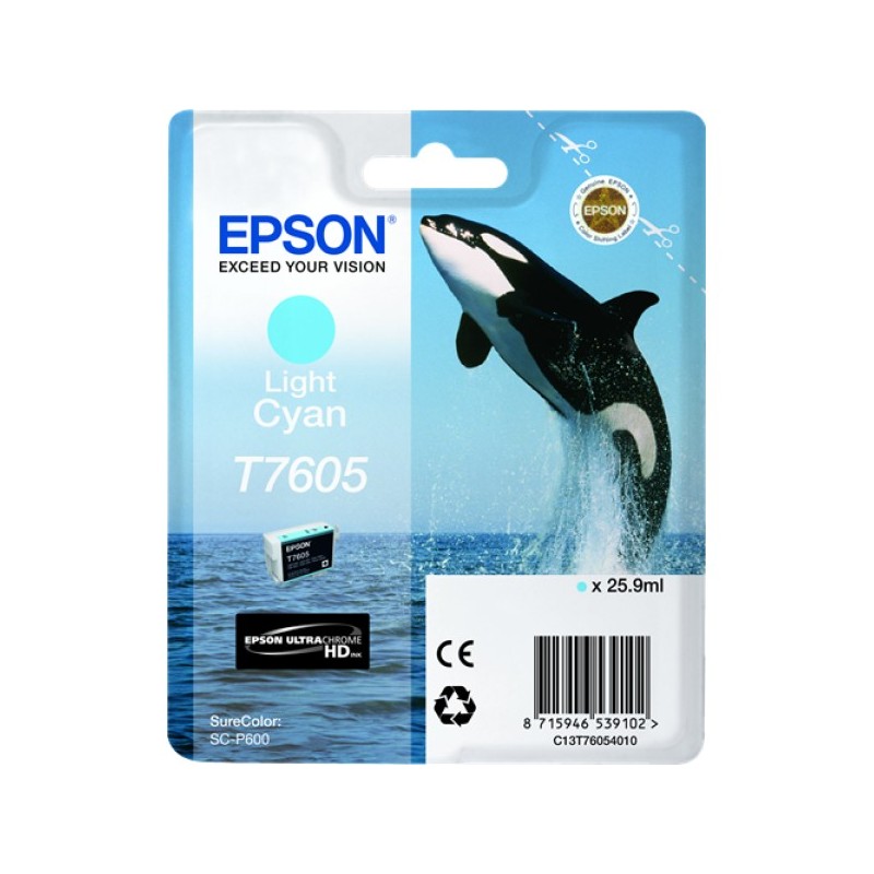 ORIGINAL Epson Cartuccia d'inchiostro ciano (chiaro) C13T76054010 T7605 25,9ml UltraChrome HD