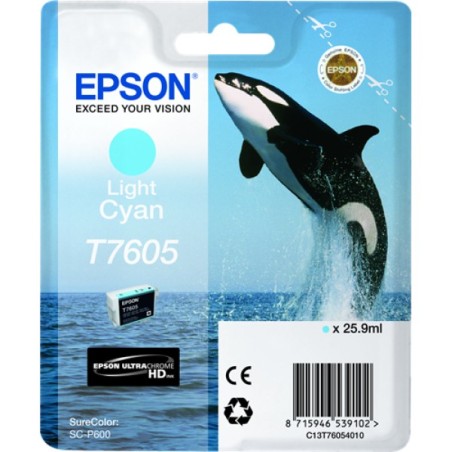 ORIGINAL Epson Cartuccia d'inchiostro ciano (chiaro) C13T76054010 T7605 25,9ml UltraChrome HD