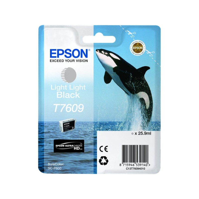 ORIGINAL Epson Cartuccia d'inchiostro lightlightblack C13T76094010 T7609 25,9ml UltraChrome HD
