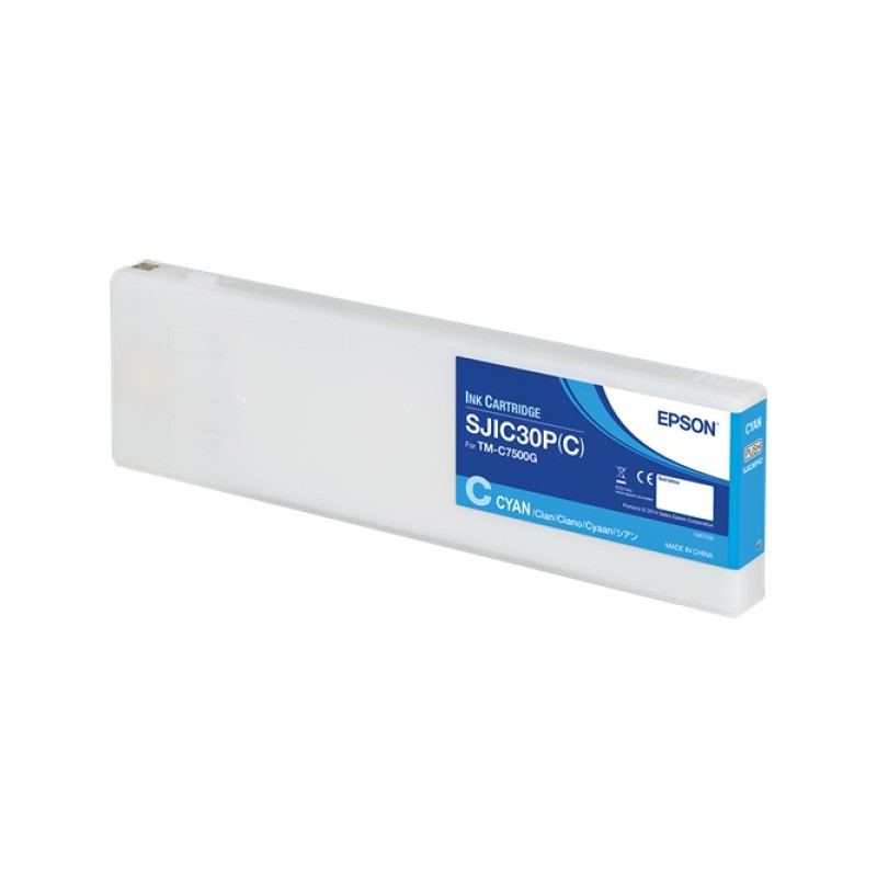 ORIGINAL Epson Cartuccia d'inchiostro ciano C33S020640 SJIC30P-C 294,3ml SJIC30P(C): Ink cartridge for ColorWorks C7500G (Cyan)