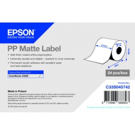 ORIGINAL Epson Etichette Bianco C33S045742 S045742