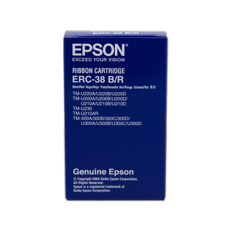 ORIGINAL Epson Nastro colorato nero / Rosso C43S015376 ERC-38 BR