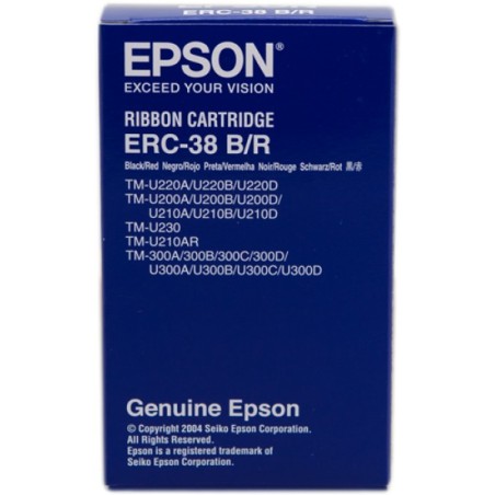 ORIGINAL Epson Nastro colorato nero / Rosso C43S015376 ERC-38 BR